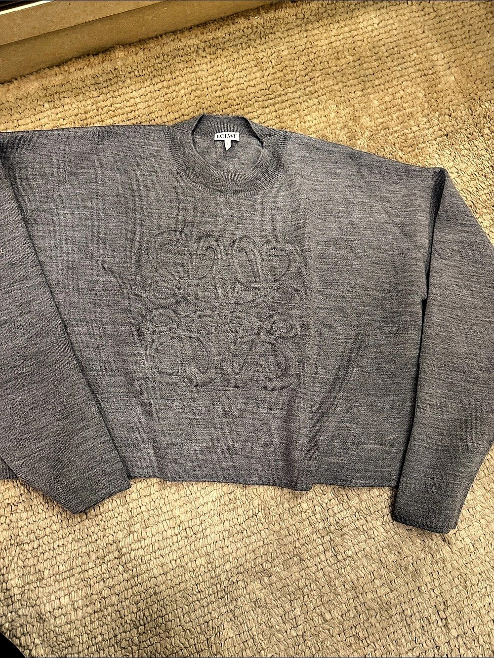Loewe Anagram Wool Sweater Gray Crewneck XS